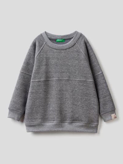 Grey Kids' Benetton Crew Neck Recycled Fabric Sweatshirt | AU210765