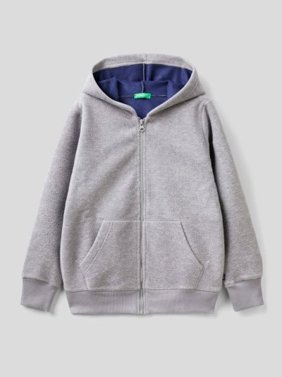 Grey Kids' Benetton Fleece Hoodie | AU911647