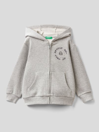 Grey Kids' Benetton Organic Cotton Hood Hoodie | AU880520