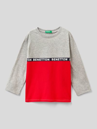 Grey Kids' Benetton Two-tone Long Sleeve T-shirts | AU020702