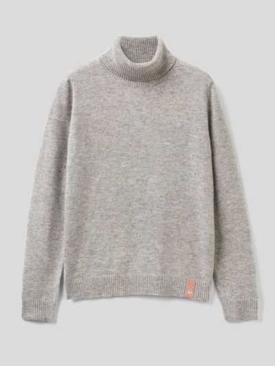 Grey Kids' Benetton Wool Blend Turtleneck Sweaters | AU198321