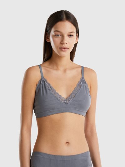 Grey Women's Benetton Knit Triangle Bras | AU971787