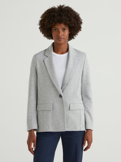 Grey Women's Benetton Pockets Fitted Blazers | AU341726