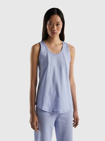 Lavender Women's Benetton Lightweight Cotton Tanks | AU502925