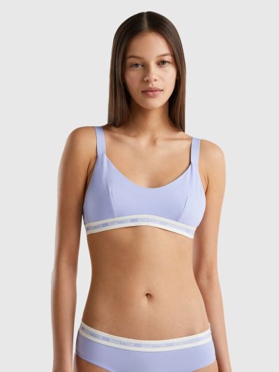 Lavender Women's Benetton Semi-padded Organic Cotton Bras | AU520614