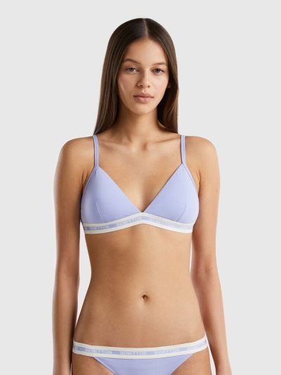 Lavender Women's Benetton Triangle Organic Cotton Bras | AU734852