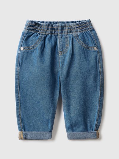 Light Blue Kids' Benetton 100% Cotton Denim Jeans | AU074896