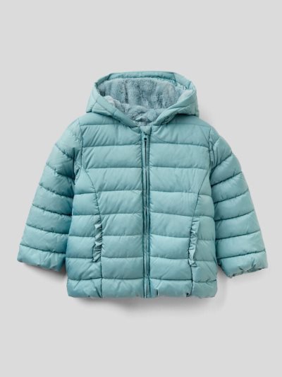 Light Blue Kids' Benetton Puffer Rouches Padded Jackets | AU361331