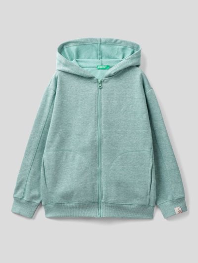 Light Blue Kids' Benetton Recycled Fabric Hoodie | AU860091