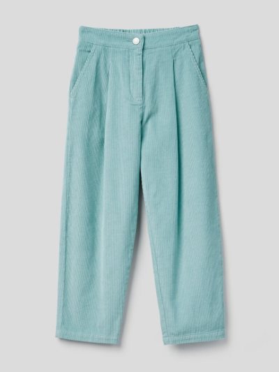 Light Blue Kids' Benetton Slouchy Fit Velvet Trousers | AU855319