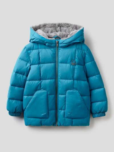 Light Blue Kids' Benetton Teddy Interior Padded Jackets | AU448282