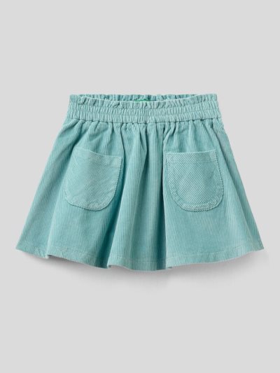 Light Blue Kids' Benetton Velvet Pockets Skirts | AU524636