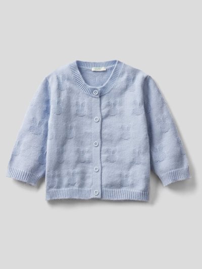 Light Blue Kids' Benetton Viscose Blend Cardigan | AU207165