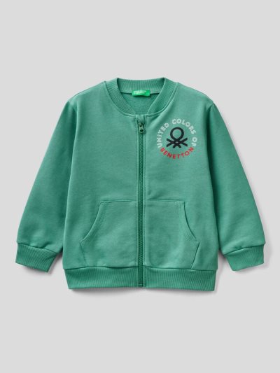 Light Green Kids' Benetton Organic Cotton Zip Sweatshirt | AU724660