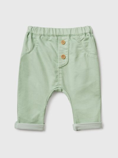 Light Green Kids' Benetton Stretch Cotton Blend Trousers | AU809679