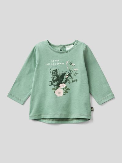 Light Green Kids' Benetton Warm Bambi Print T Shirts | AU451257