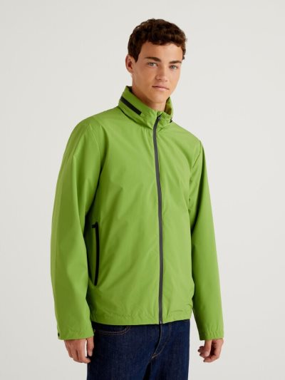 Light Green Men's Benetton Regular Fit "Rain Defender" Light Jackets | AU779138