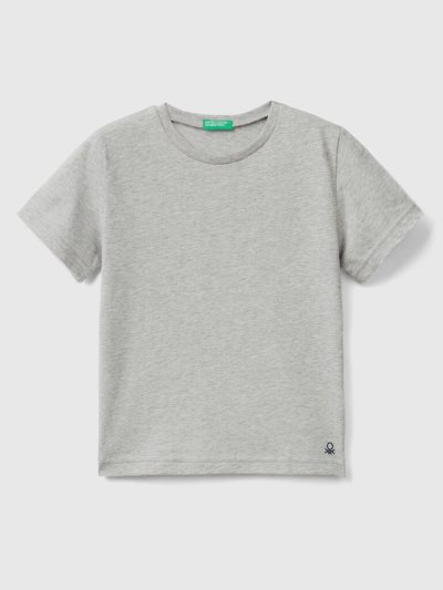 Light Grey Kids' Benetton Organic Cotton Short Sleeve T-shirts | AU816185