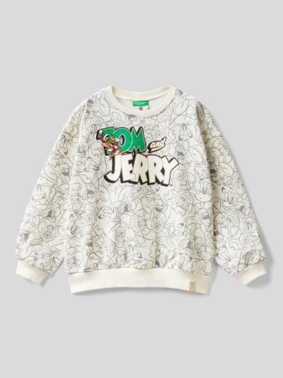 Light Grey Kids' Benetton Oversized Tom & Jerry Sweatshirt | AU282465