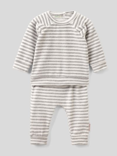 Light Grey Kids' Benetton Patterned Set Viscose Blend Dungarees | AU768248