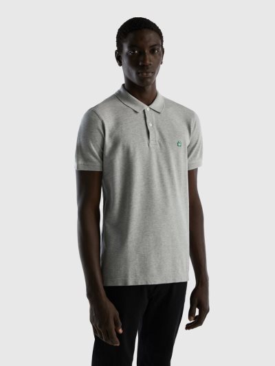 Light Grey Men's Benetton Regular Fit Short Sleeve Polos | AU622293