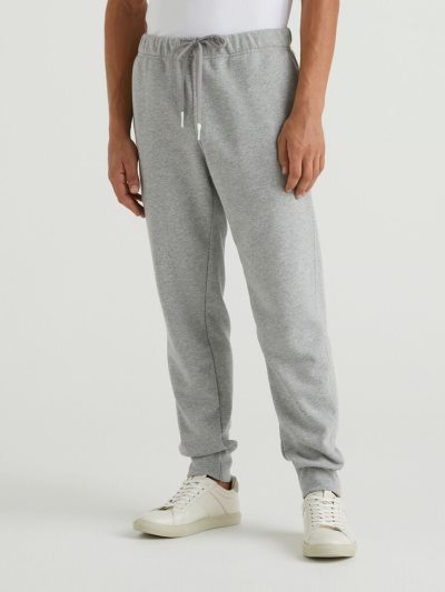 Light Grey Men's Benetton Warm Drawstring Sweatpants | AU122444