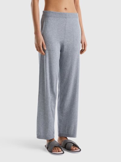 Light Grey Women's Benetton Cashmere Blend Trousers | AU401223