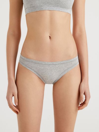 Light Grey Women's Benetton Low Rise Super Stretch Organic Cotton Knickers | AU242515