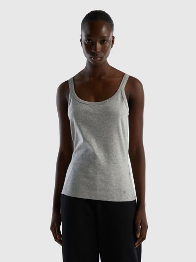 Light Grey Women's Benetton Pure Cotton Tanks | AU689396