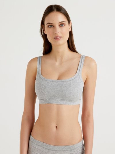 Light Grey Women's Benetton Super Stretch Organic Cotton Bras | AU273121