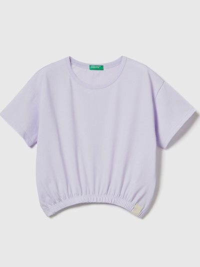 Lilac Kids' Benetton Boxy Fit Recycled Fabric Short Sleeve T-shirts | AU044753