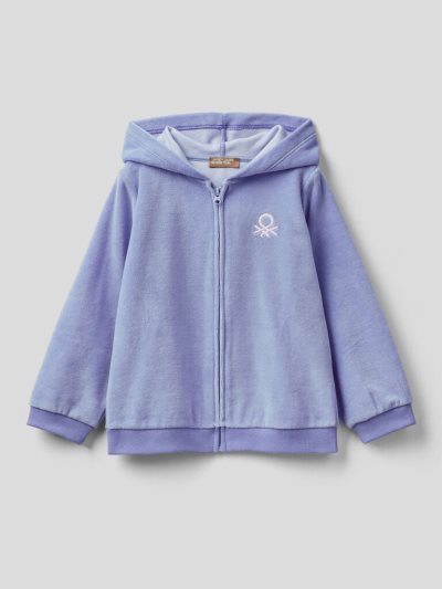 Lilac Kids' Benetton Chenille Zip Hood Hoodie | AU204548