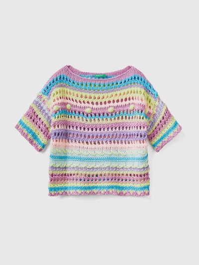 Lilac Kids' Benetton Crochet Knit Sweaters | AU852189