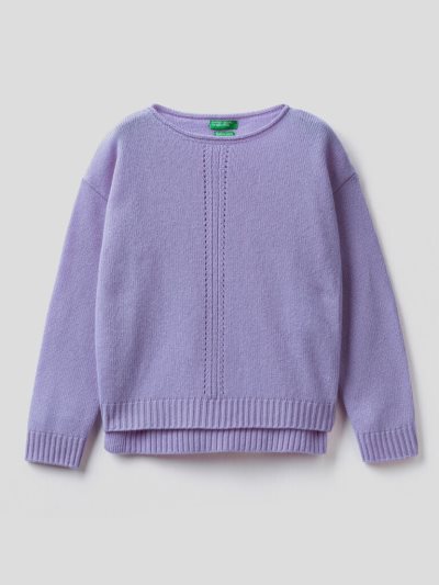 Lilac Kids' Benetton Knit Stitching Sweaters | AU296026