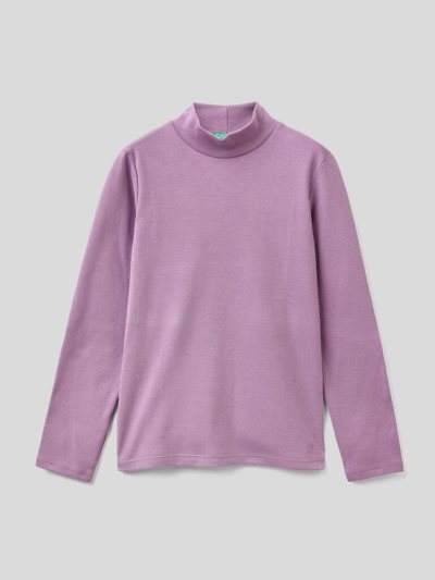 Lilac Kids' Benetton Pure Organic Cotton Long Sleeve T-shirts | AU577814