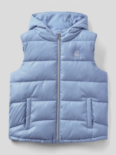 Lilac Kids' Benetton Sleeveless Puffer Zip And Hood Padded Jackets | AU180768