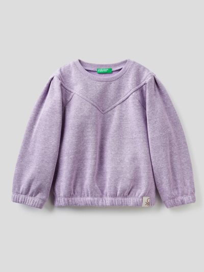 Lilac Kids' Benetton Warm Recycled Fabric Sweatshirt | AU692957