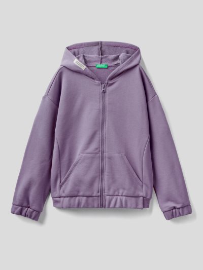 Lilac Kids' Benetton Zip Organic Cotton Hoodie | AU000768