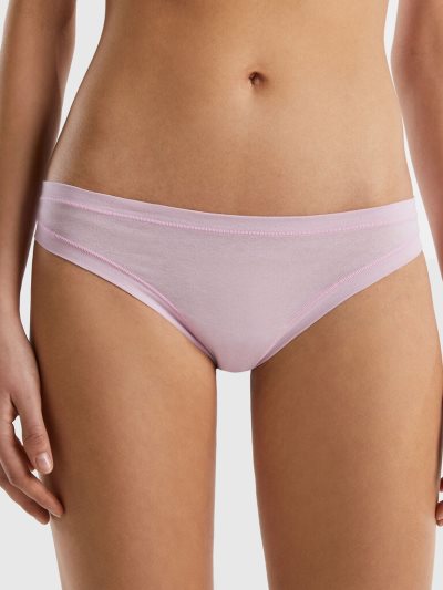 Lilac Women's Benetton Brazilian Super Stretch Organic Cotton Knickers | AU386310