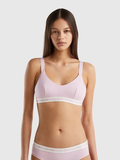 Lilac Women's Benetton Semi-padded Organic Cotton Bras | AU007140