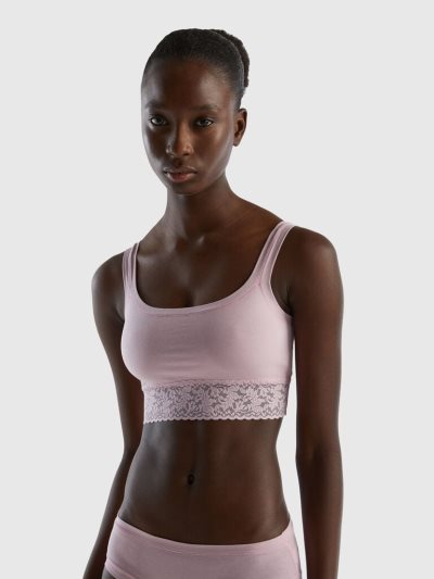 Lilac Women's Benetton Super Stretch Organic Cotton Bras | AU403367