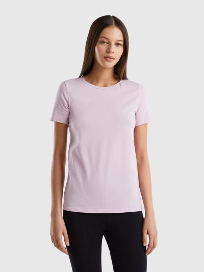 Lilac Women's Benetton Super Stretch Organic Cotton T Shirts | AU768974