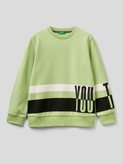 Lime Kids' Benetton Embossed Print Sweatshirt | AU990706