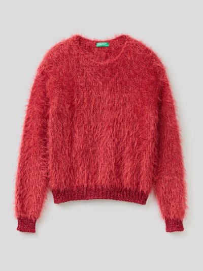 Mauve Kids' Benetton Long-haired Yarn Sweaters | AU916929