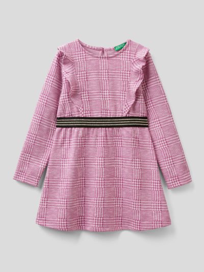 Mauve Kids' Benetton Prince Of Wales Jacquard Dress | AU809015