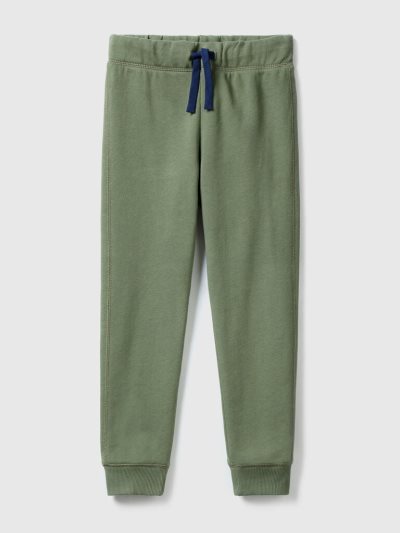 Military Green Kids' Benetton 100% Cotton Sweatpants | AU530426