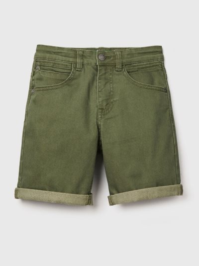 Military Green Kids' Benetton Slim Fit Bermudas | AU923525