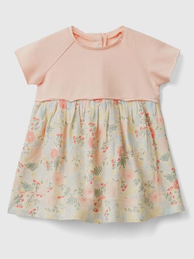 Multi-color Kids' Benetton Flowers Sustainable Viscose Dress | AU719228