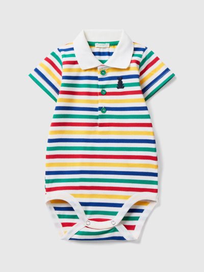 Multi-color Kids' Benetton Polo Bodysuit Stretch Cotton Bodysuits | AU763429