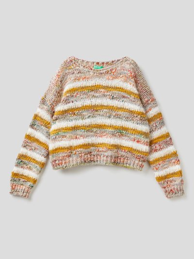 Multi-color Kids' Benetton Striped Lurex Sweaters | AU066894